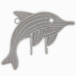 Rotan Wanddecoratie Dolfijn met haken